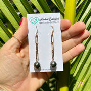 Tahitian Pearl Paper Clip Earrings