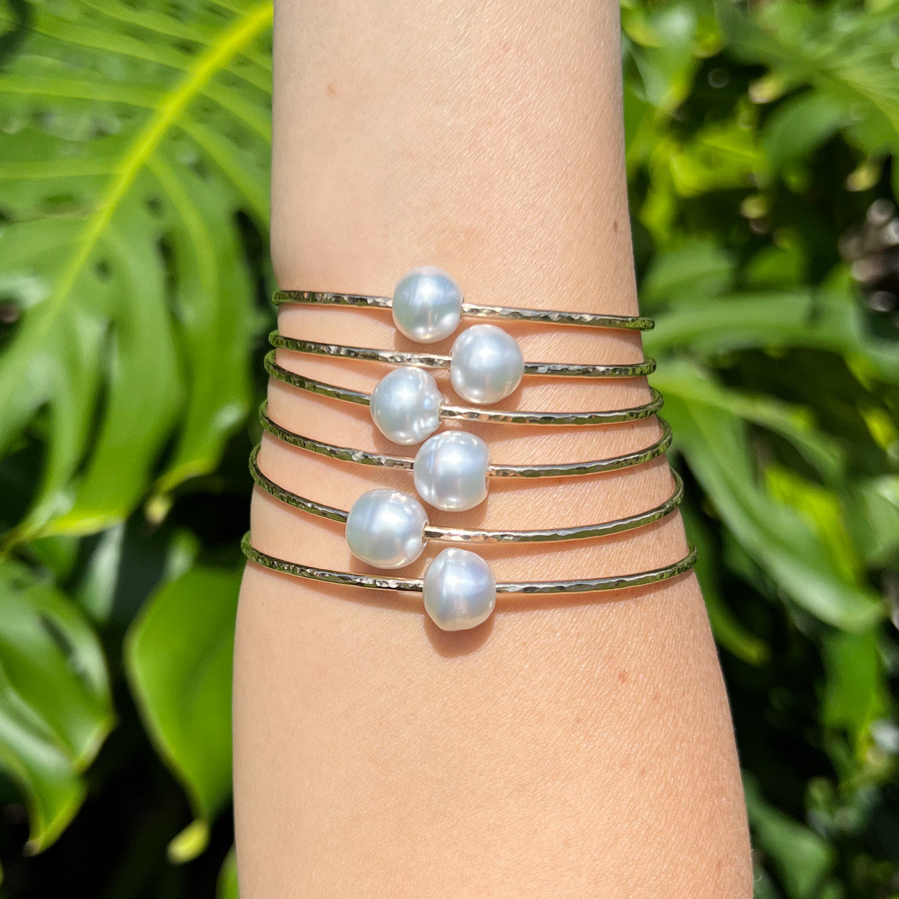 White South Sea Pearl Bangle Bracelet