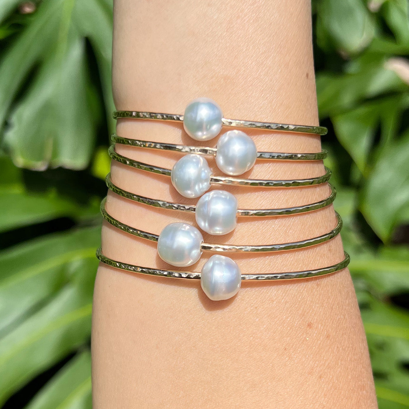 White South Sea Pearl Bangle Bracelet