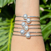 White South Sea Pearl Bangle Bracelet