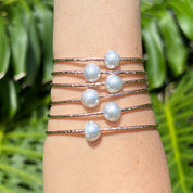 White South Sea Pearl Bangle Bracelet