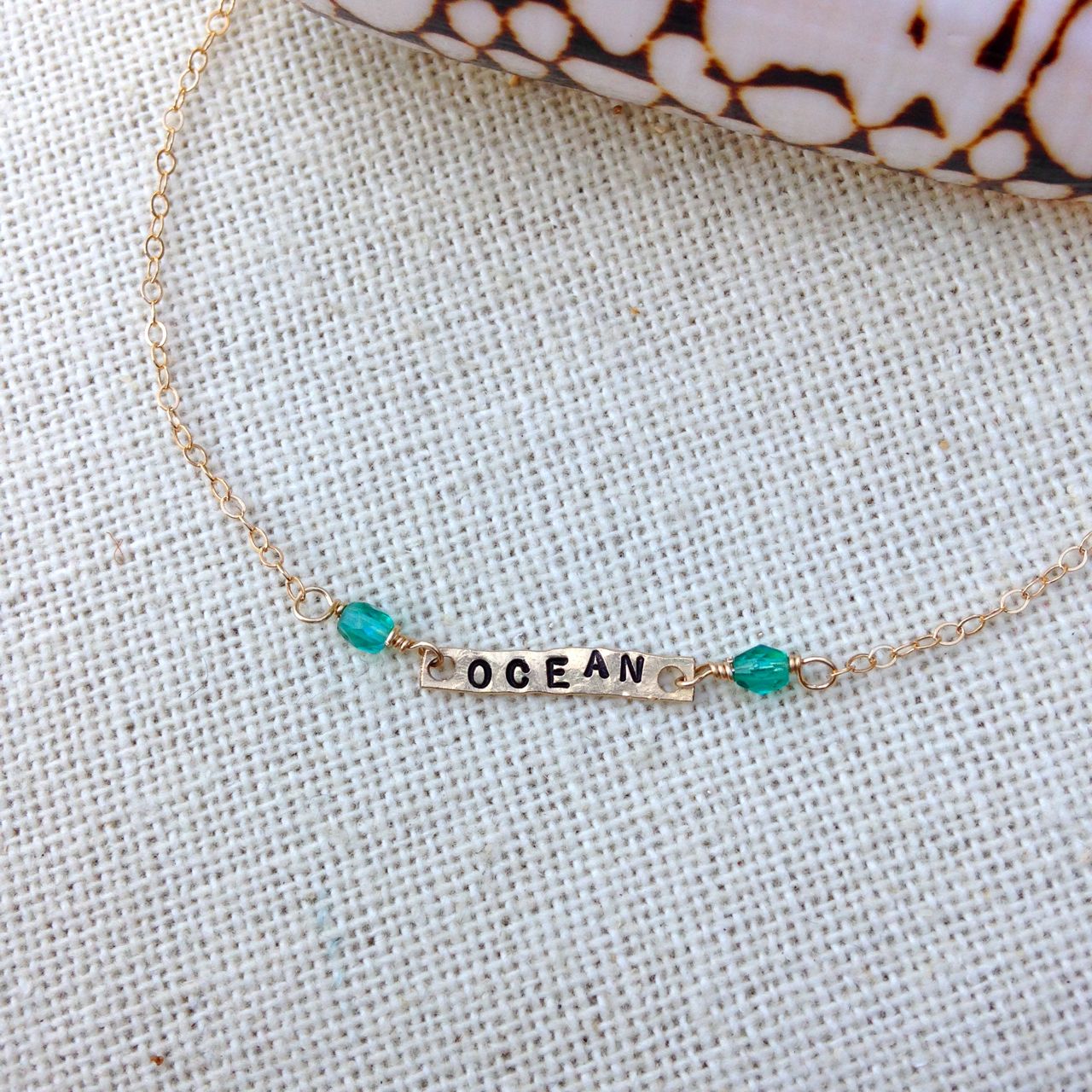 Ocean Hand Stamped Bracelet