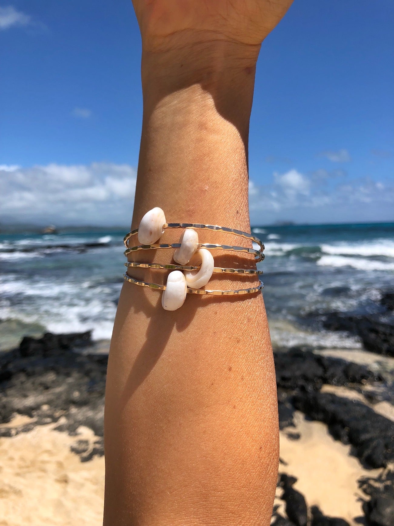 Puka Shell Bangle Bracelet