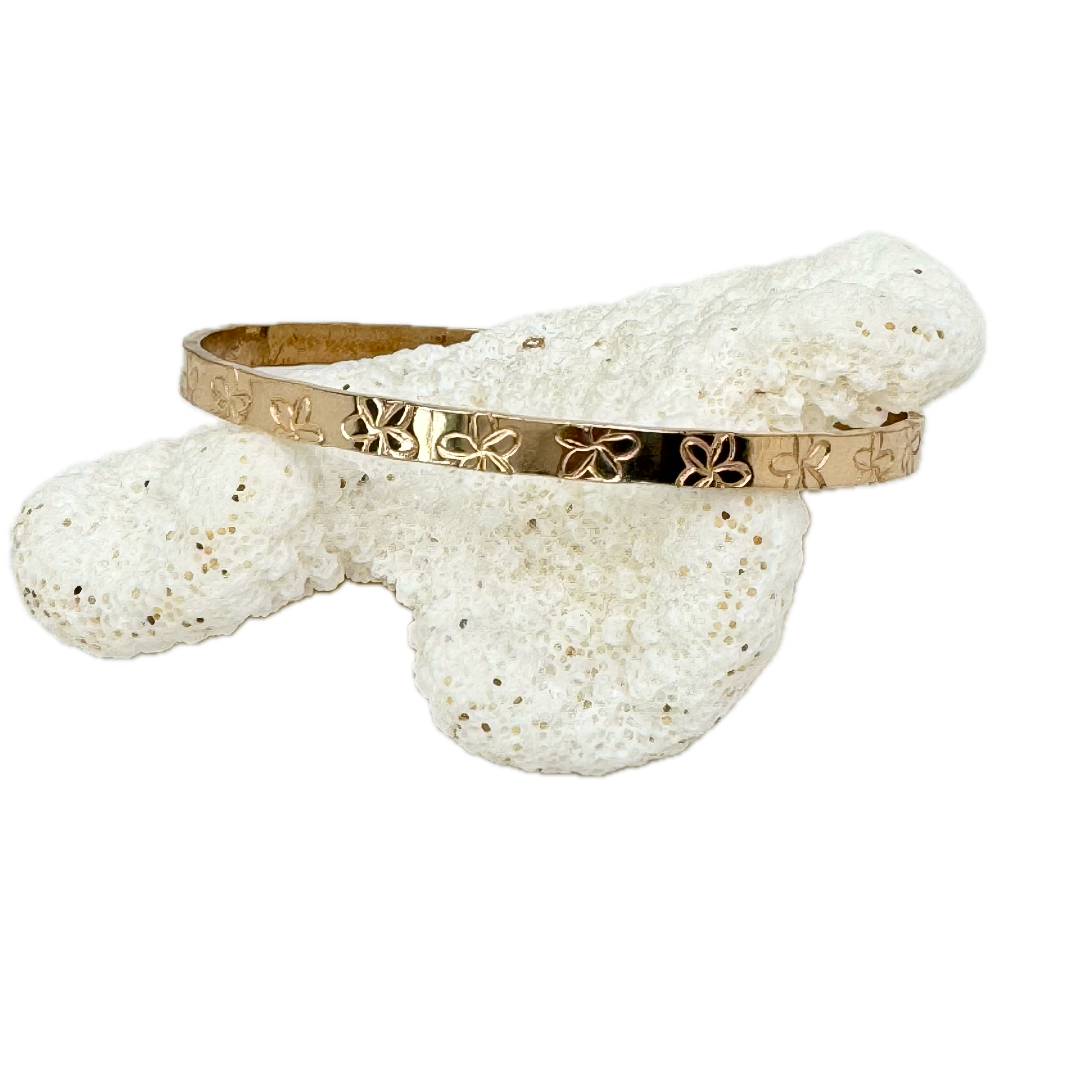 7.25" Plumeria Signature Bangle Bracelet