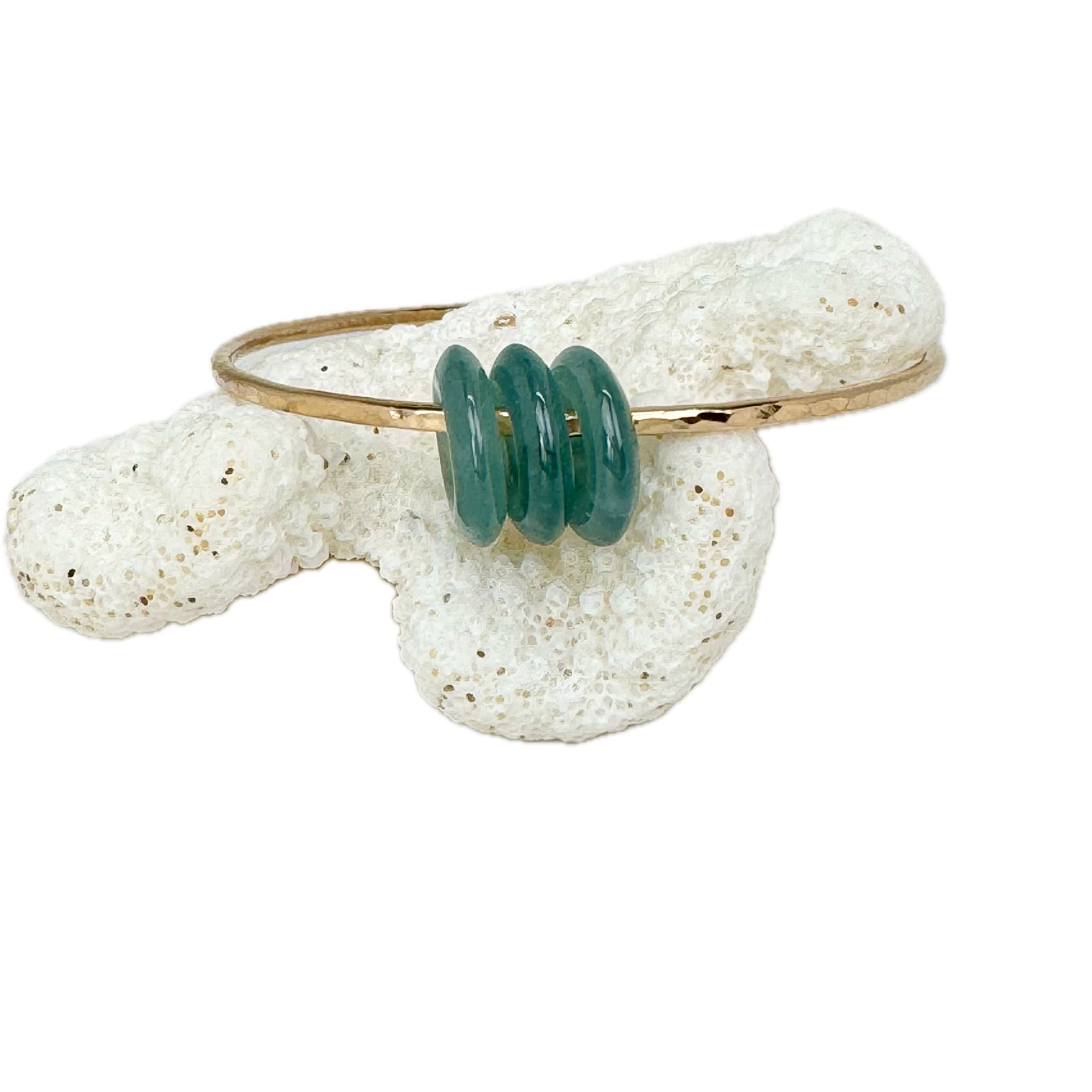 7.5" Lucky Jade Trio Bangle