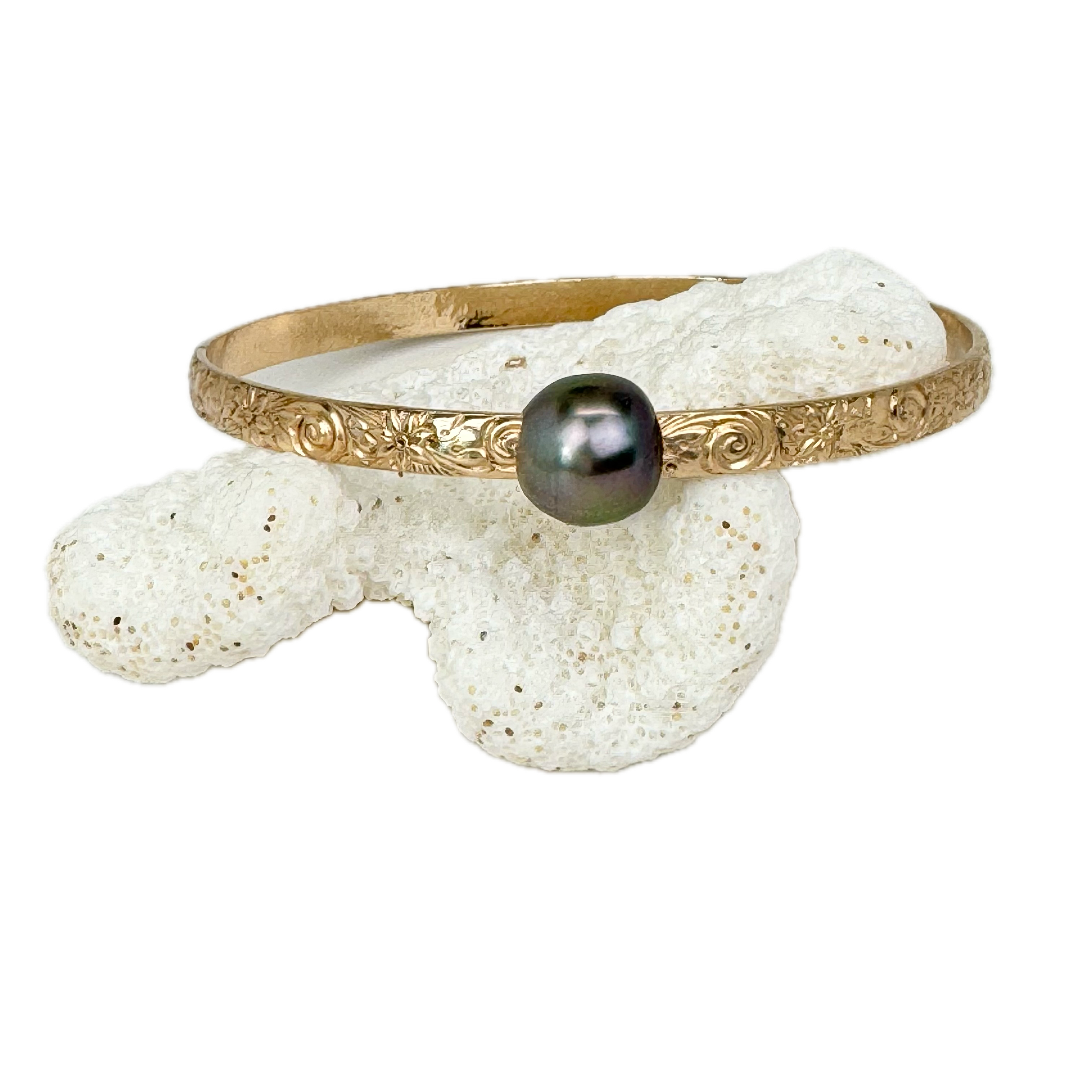 8.5" Tahitian Pearl 5mm Heirloom Bangle