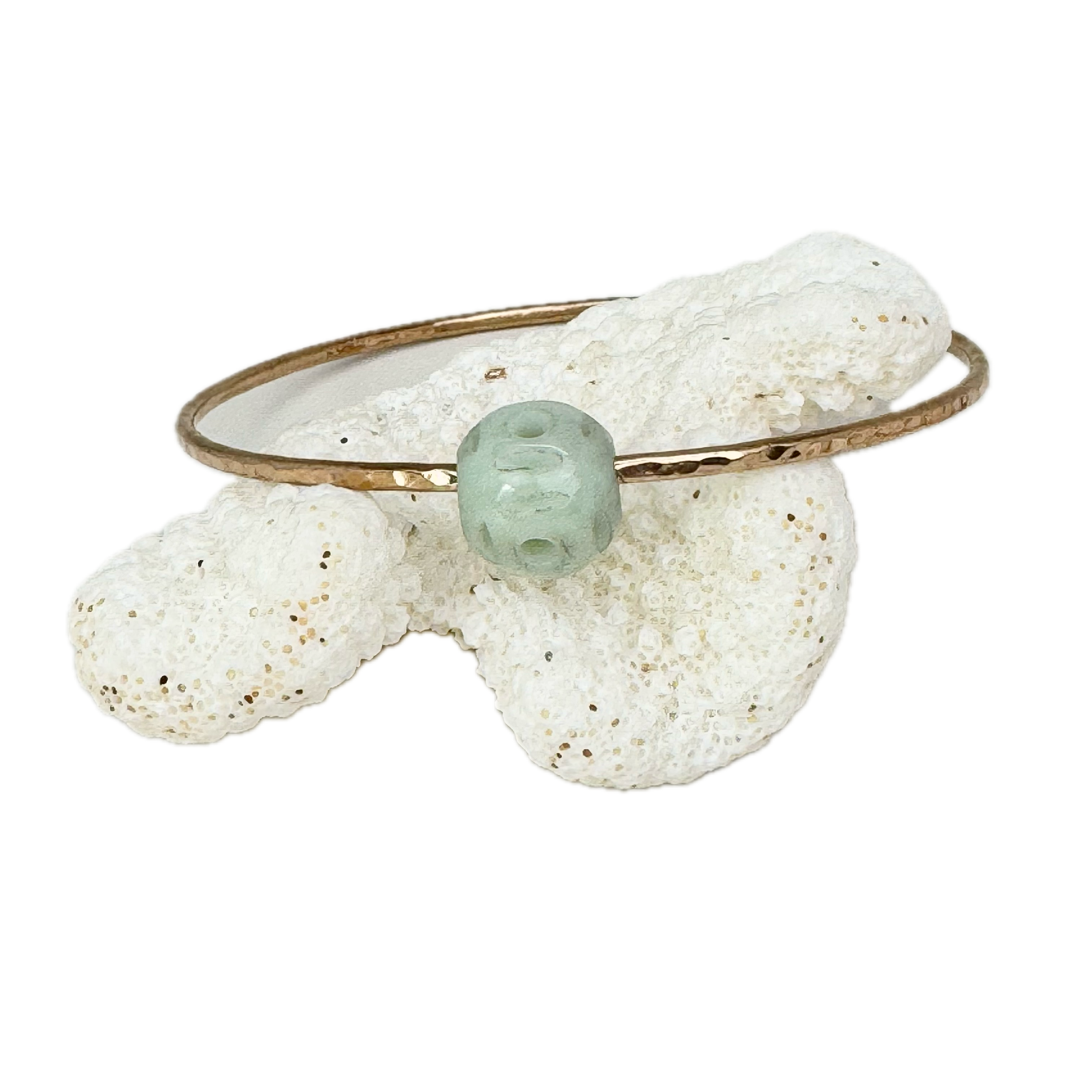 8.5" Lucky Carved Jade Bangle