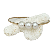8.5" Triple  White Fresh Water Pearl Bangle