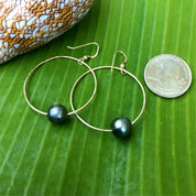 Tahitian Pearl Hoop Earrings