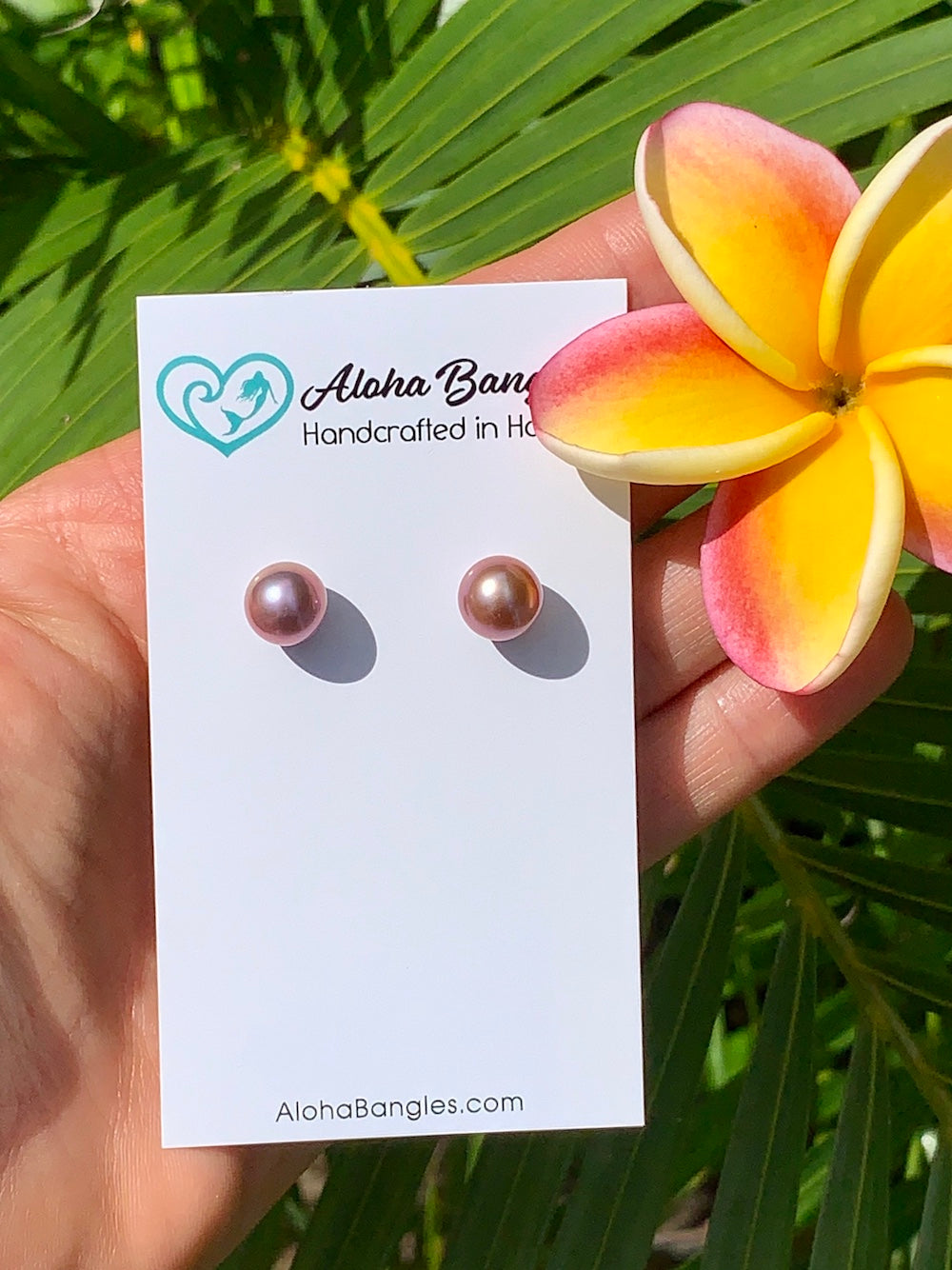 Dark Pink Edison Pearl Stud Earrings