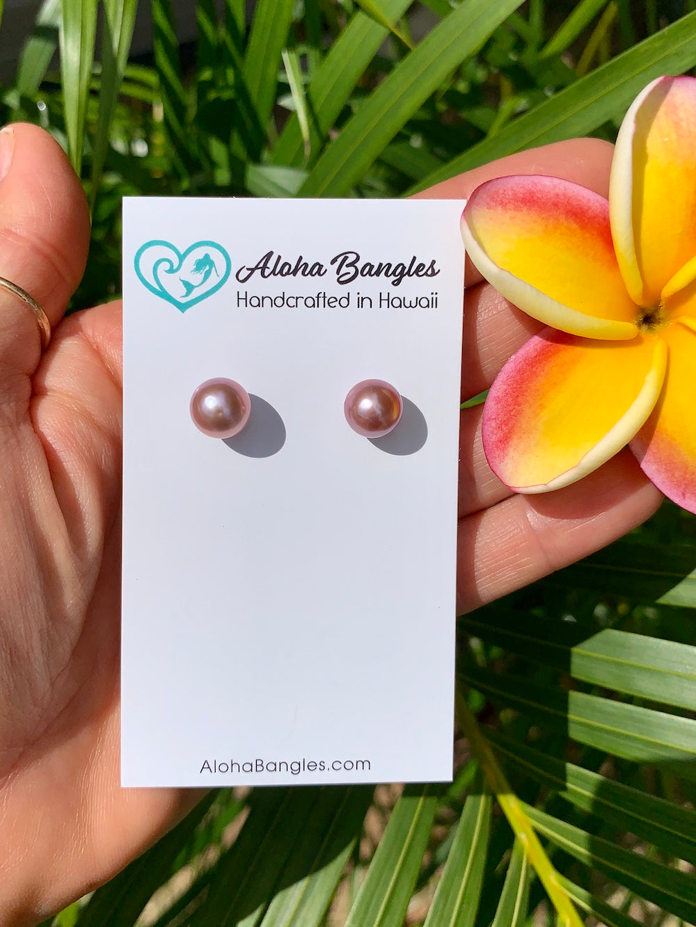 Dark Pink Edison Pearl Stud Earrings