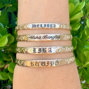 Custom Engraved Hawaiian Heirloom Bangle Bracelet
