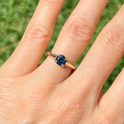 1.24 ct. Round Madagascar Teal Sapphire Solitaire Ring in 14k Yellow Gold