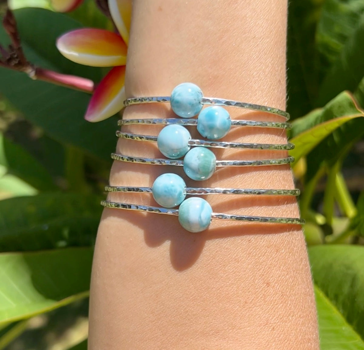 Larimar Love Bangle Bracelet