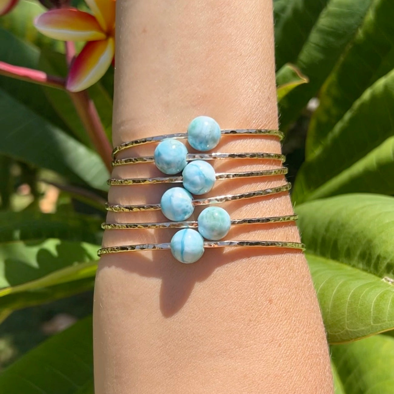 Larimar Love Bangle Bracelet