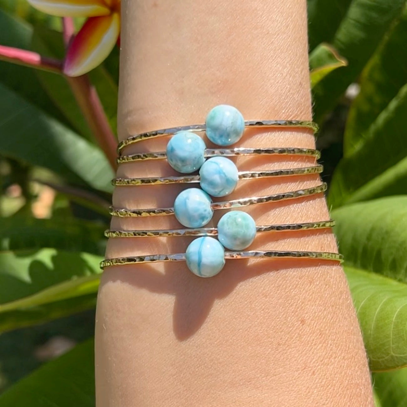 Larimar Love Bangle Bracelet