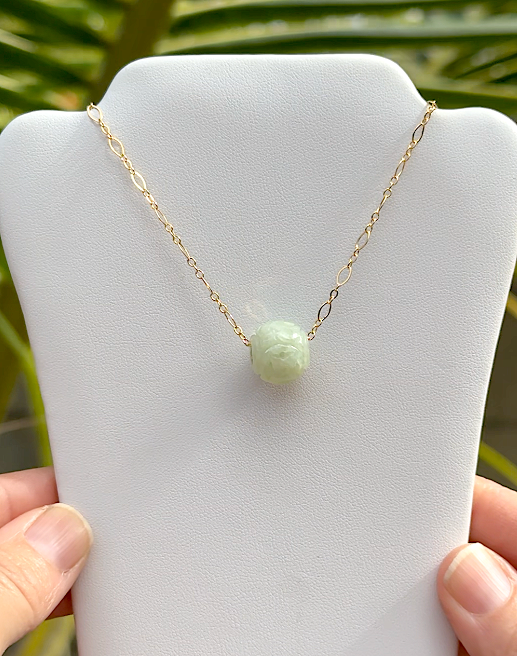 Lucky Jade Necklace - Intricate Carved Jade Stone