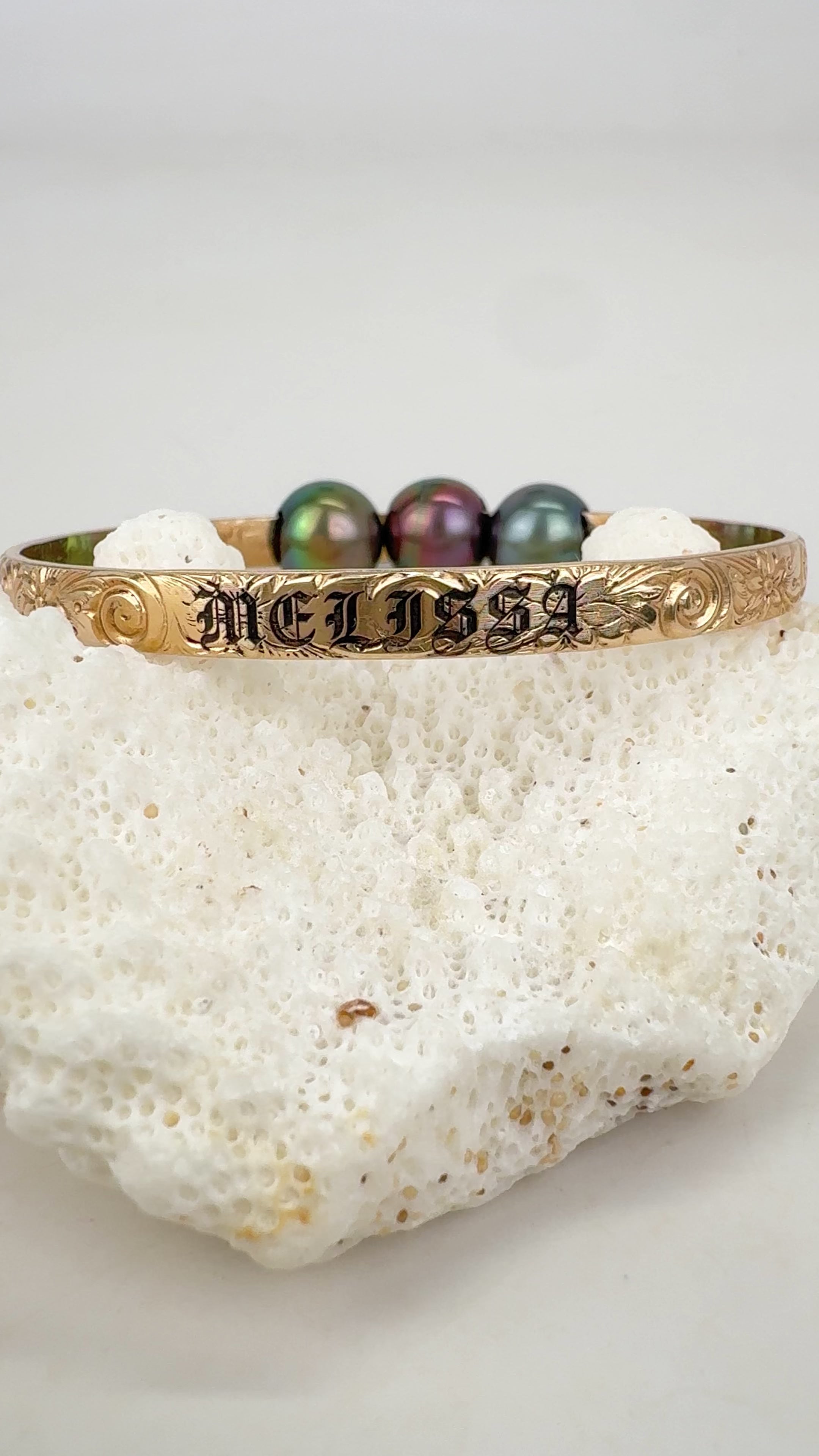 Custom Engraved Hawaiian Heirloom Bangle Bracelet
