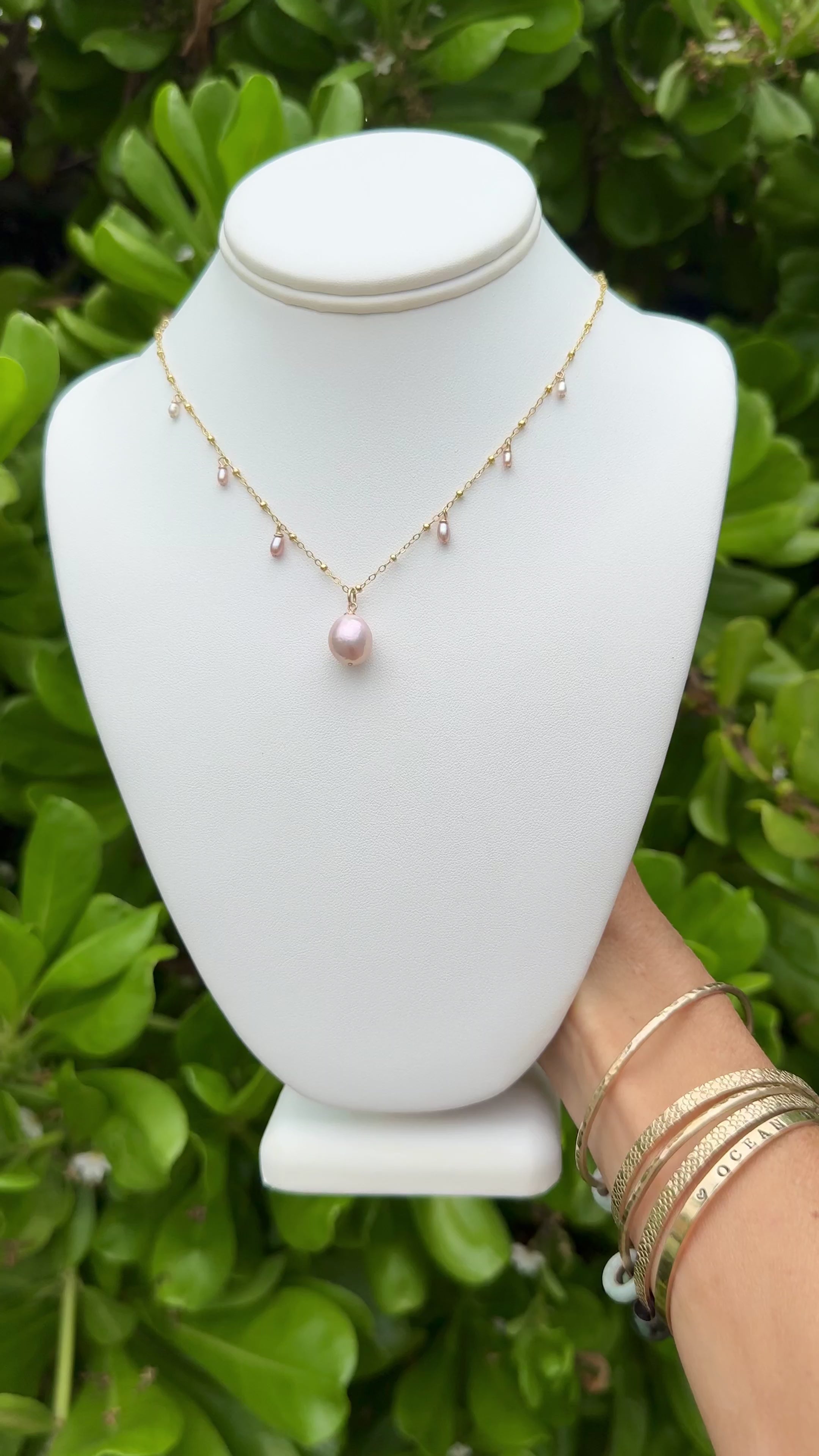 Iridescent Pink Edison Princess Lei Necklace