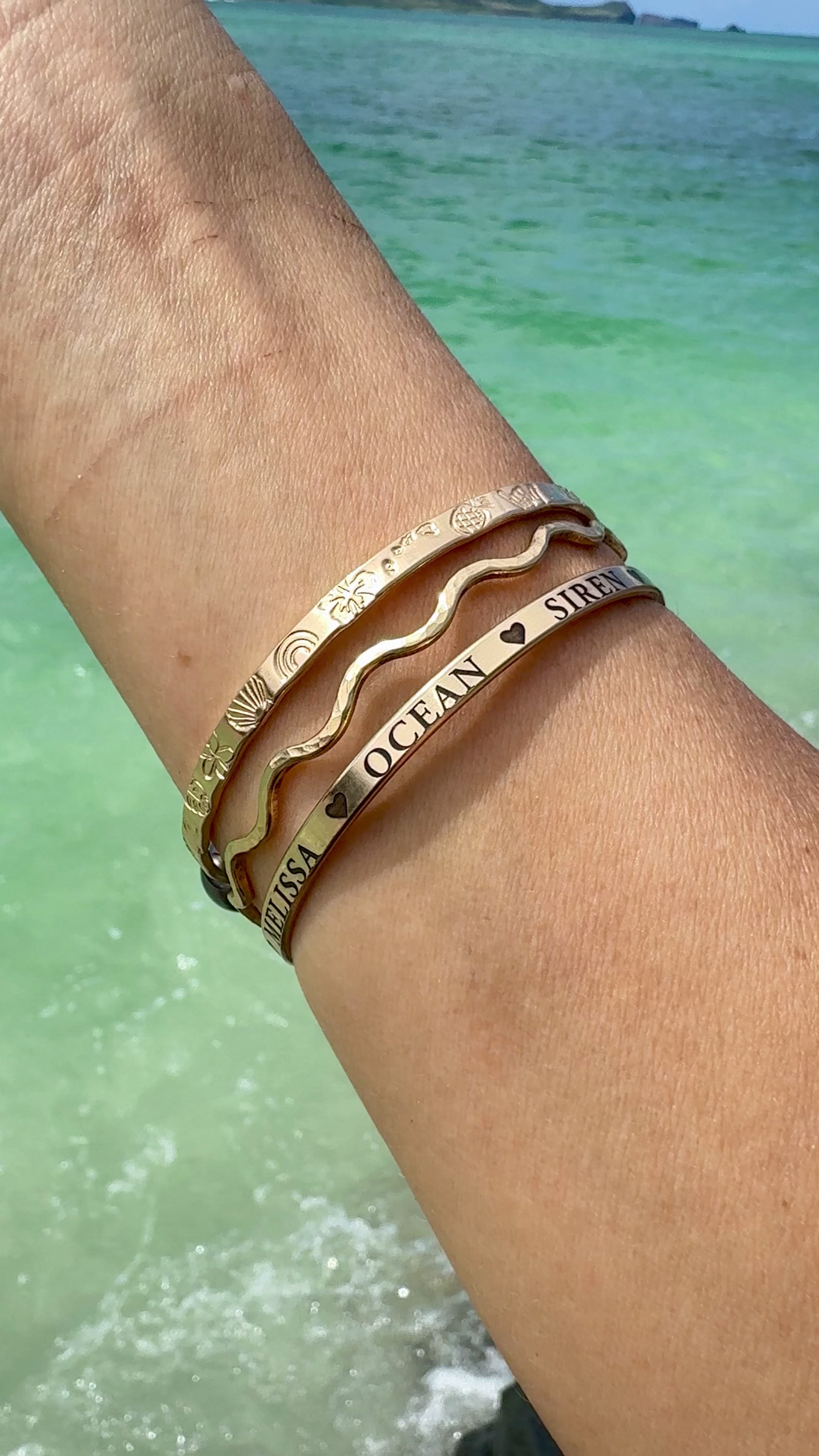 Aloha Bangles Engraved Signature Bangle Bracelet