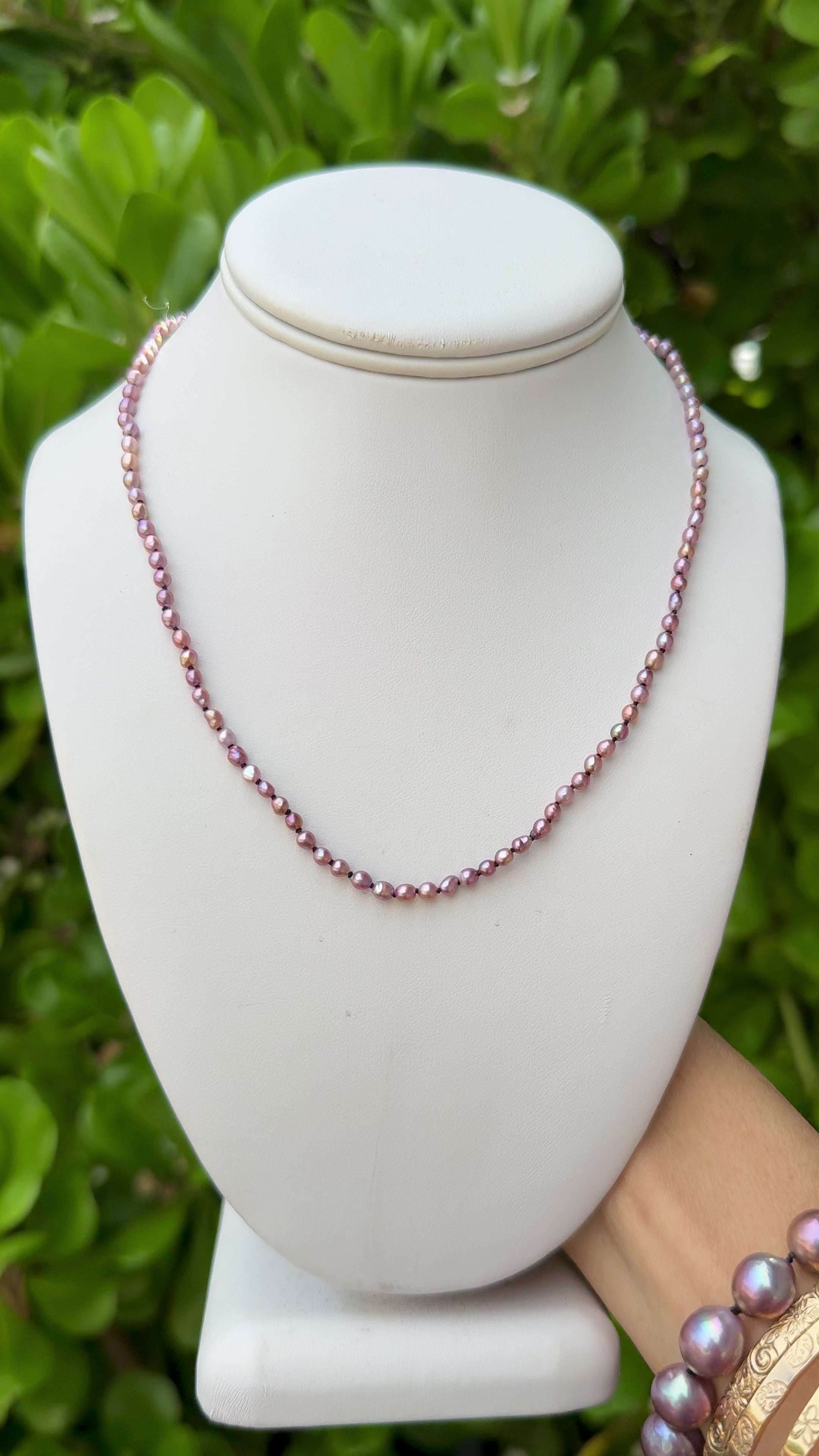Rare Monarch Iridecent Pink Edison Pearl Strand 18"