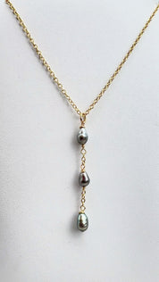 Tahitian Keshi Waterfall Necklace