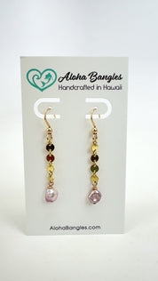 Purple Edison Keshi Dangle Earrings