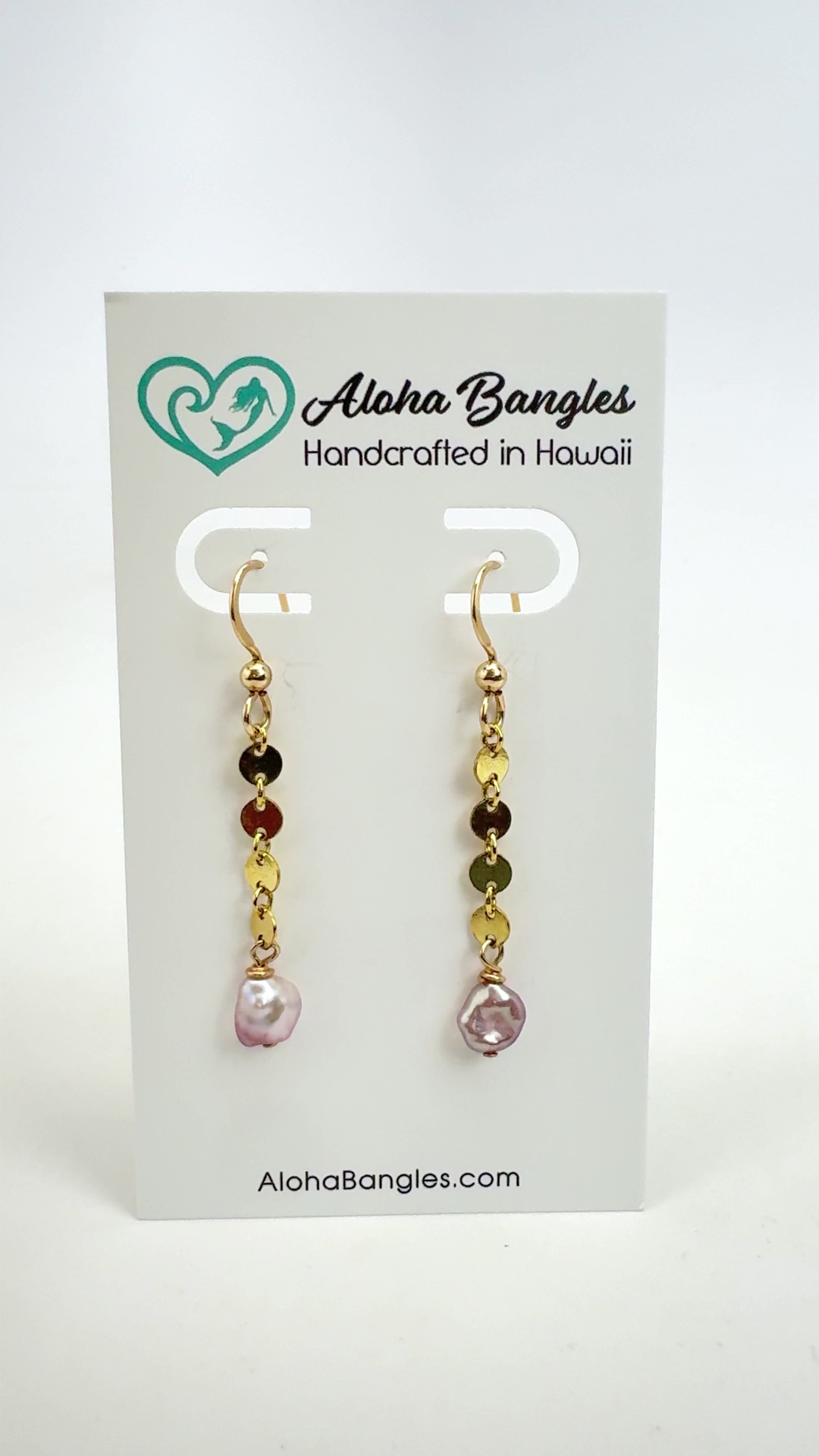 Purple Edison Keshi Dangle Earrings