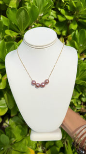 Pink Edison Pearl Floater Necklace