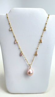 Iridescent Pink Edison Princess Lei Necklace