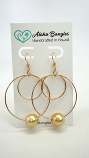 Golden South Sea Double Hoop Earrings