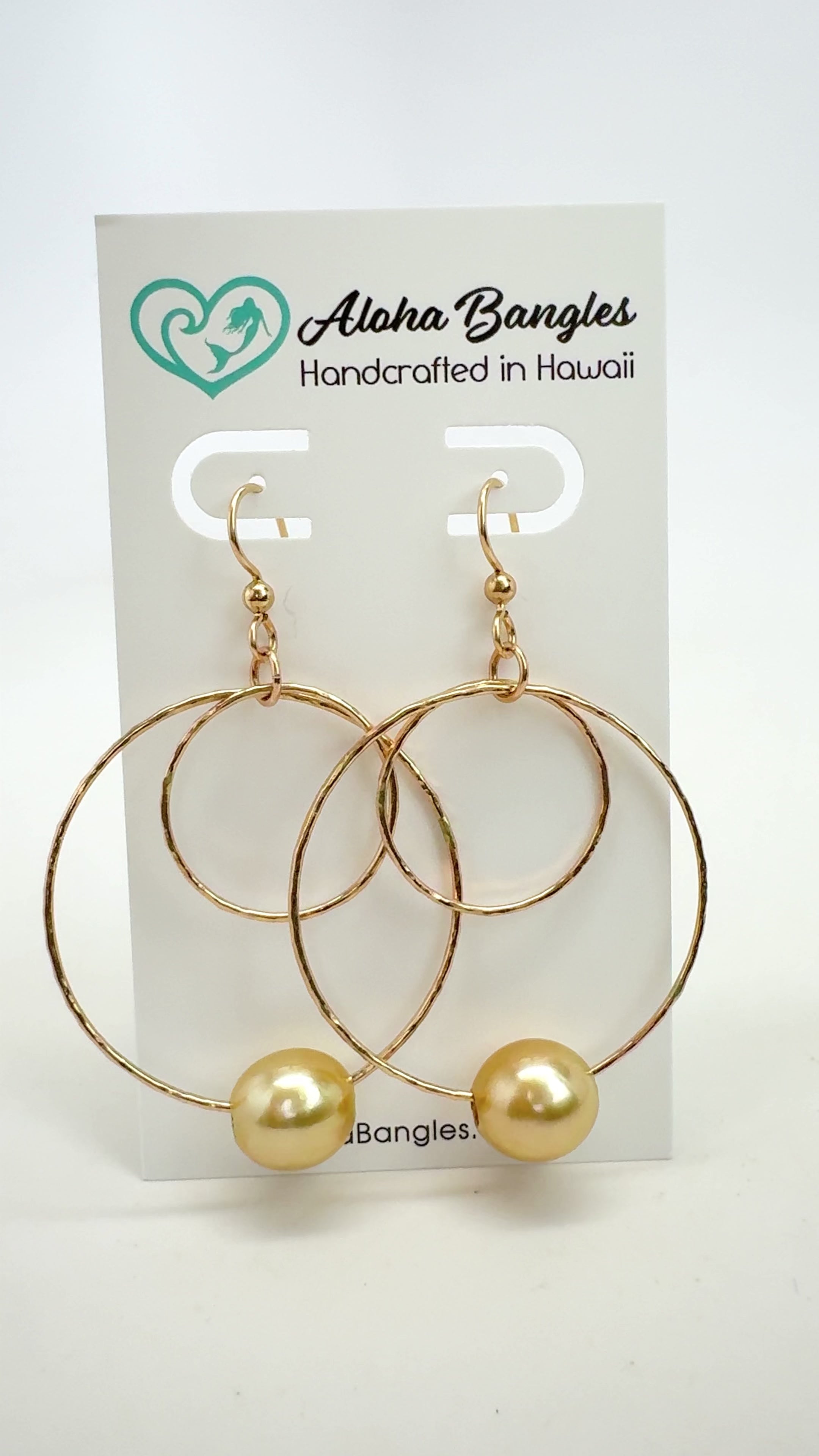 Golden South Sea Double Hoop Earrings