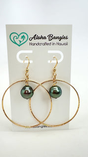 Tahitian Pearl Hoop Earrings