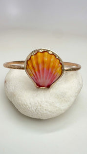 Tropical Gangster - Sunrise Shell Bezeled Cuff Bracelet