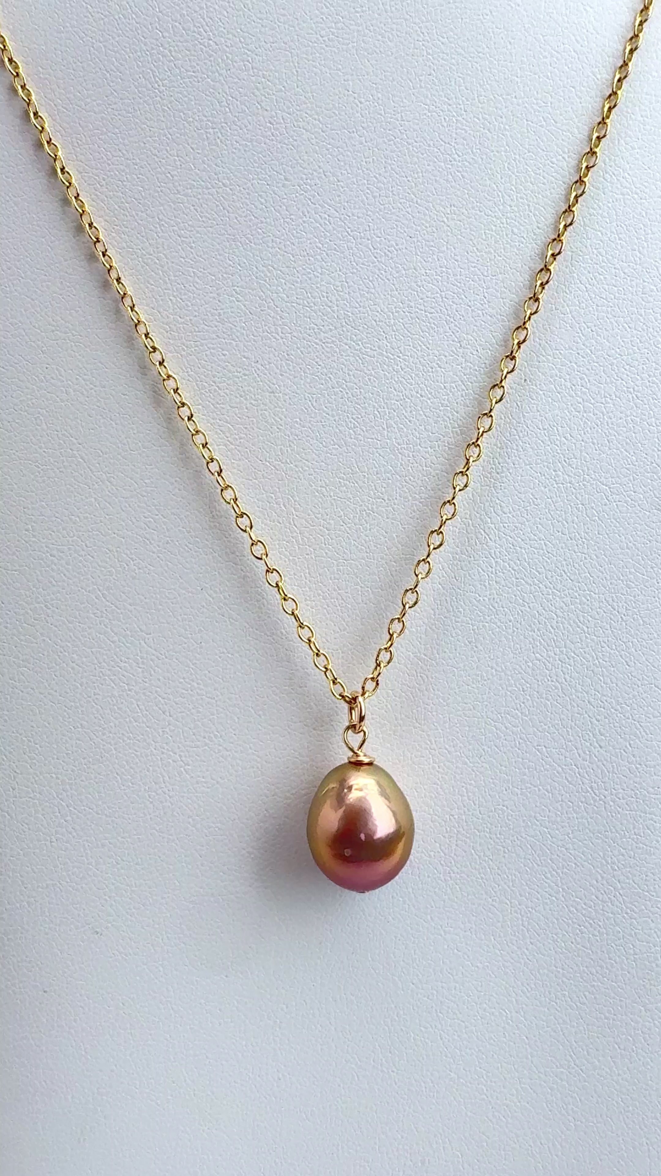 Rose Pink Edison Pendant Necklace #1