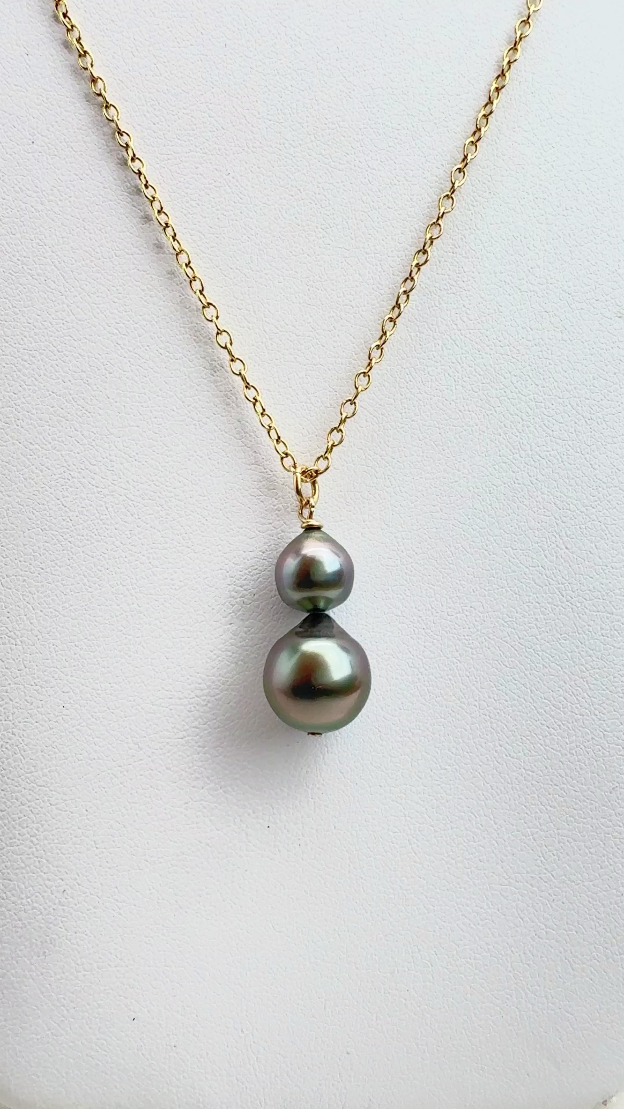 Tahitian Pearl Double Drop Necklace