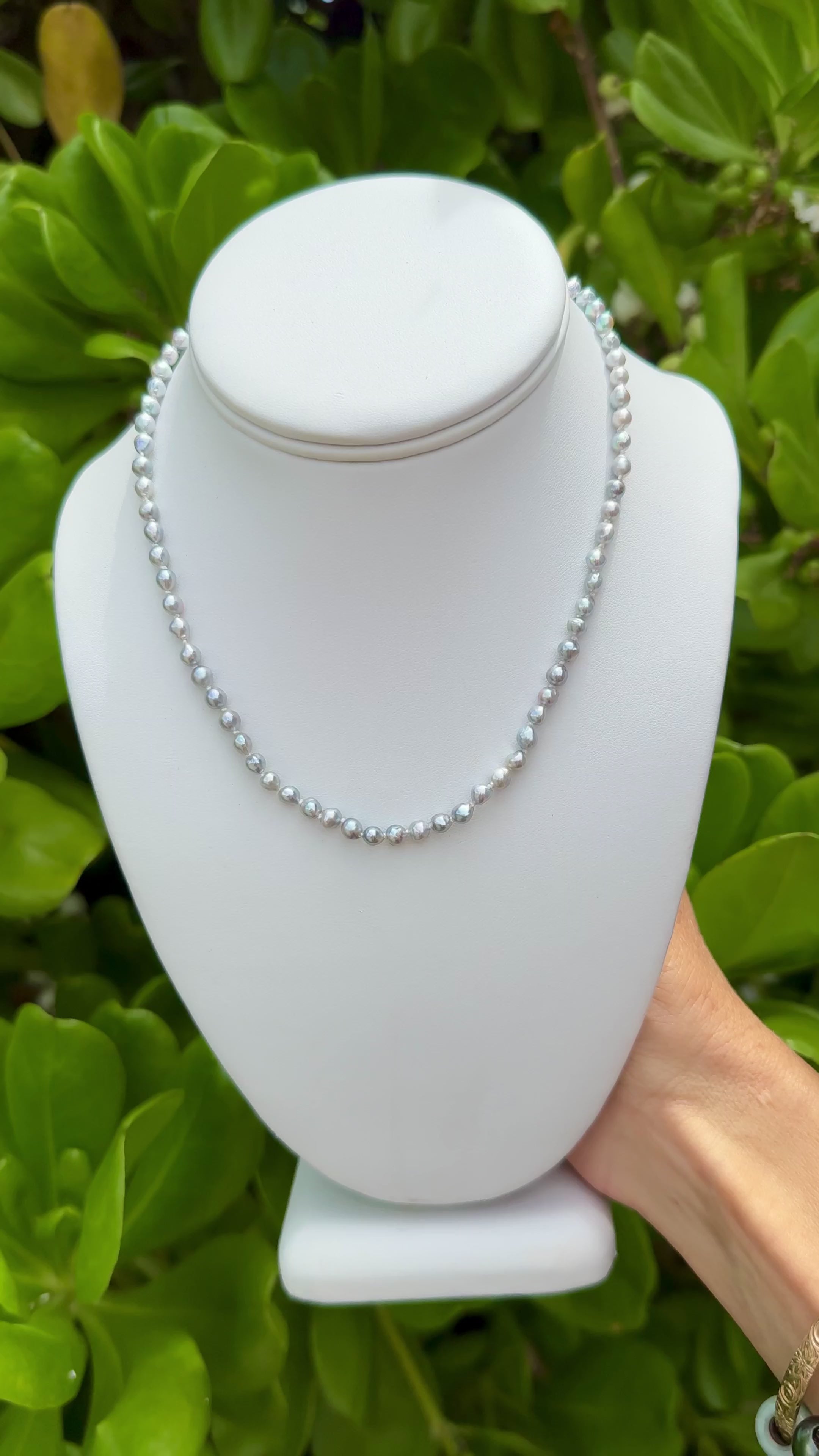 Crystal Blue Akoya Strand 16"