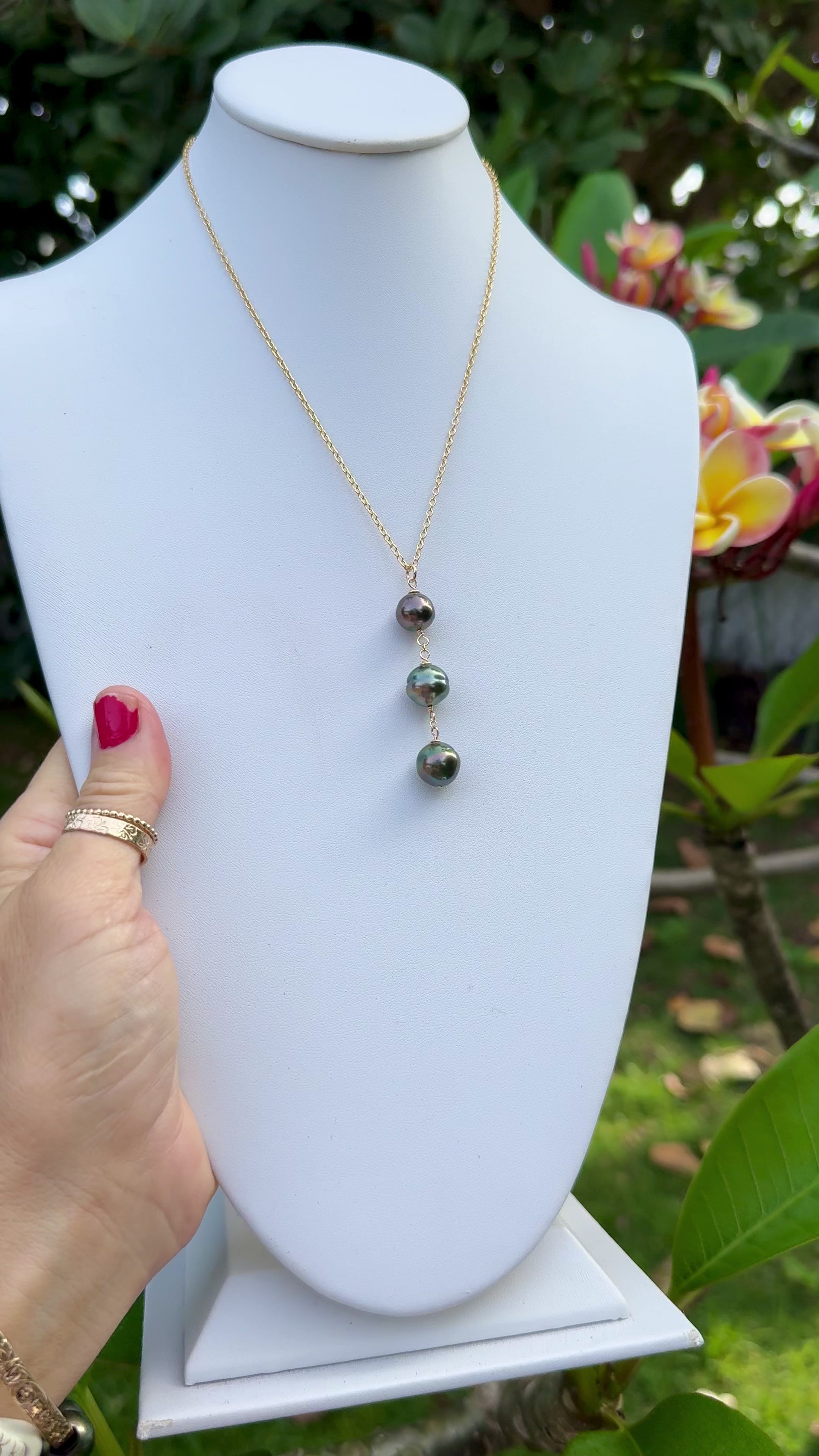 Tahitian Pearl Waterfall Necklace