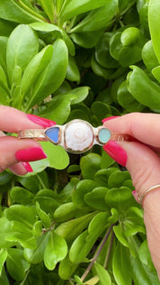 Tropical Gangster - Lagoon Luxe Bezeled Cuff Bracelet