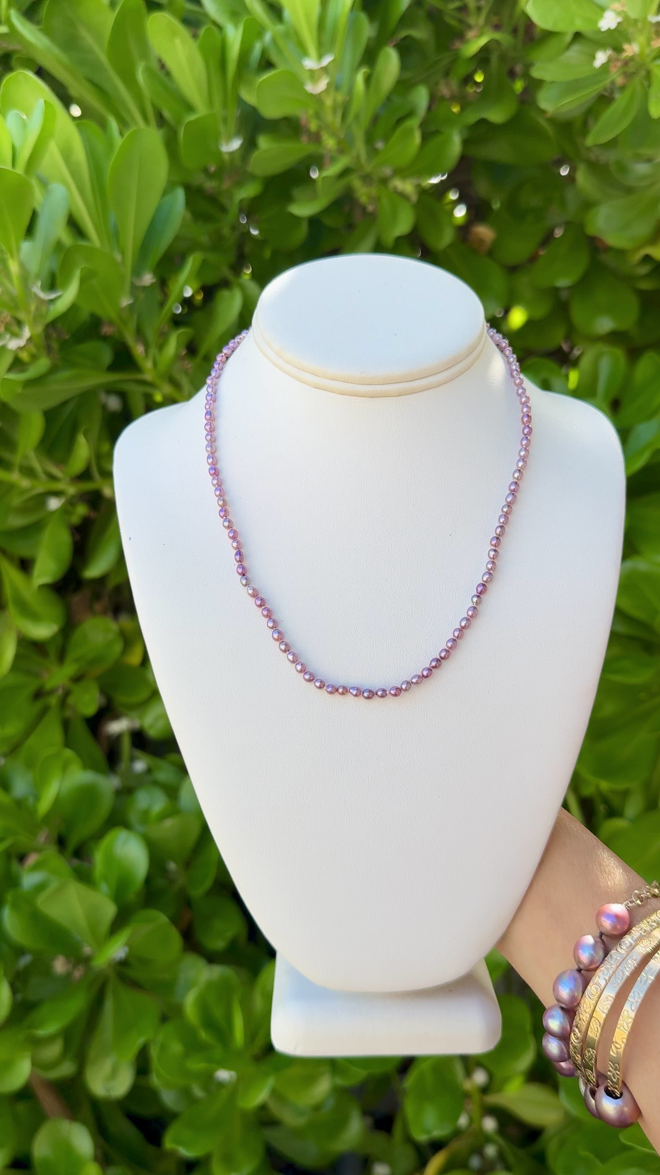 Rare Monarch Purple Edison Pearl Strand 18"