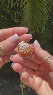 Sunrise Shell Bezel Necklace With Mermaid Engraving