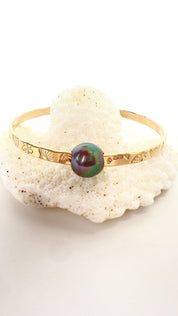 7.5" Hawaii Icon Tahitian Pearl Signature Bangle Bracelet