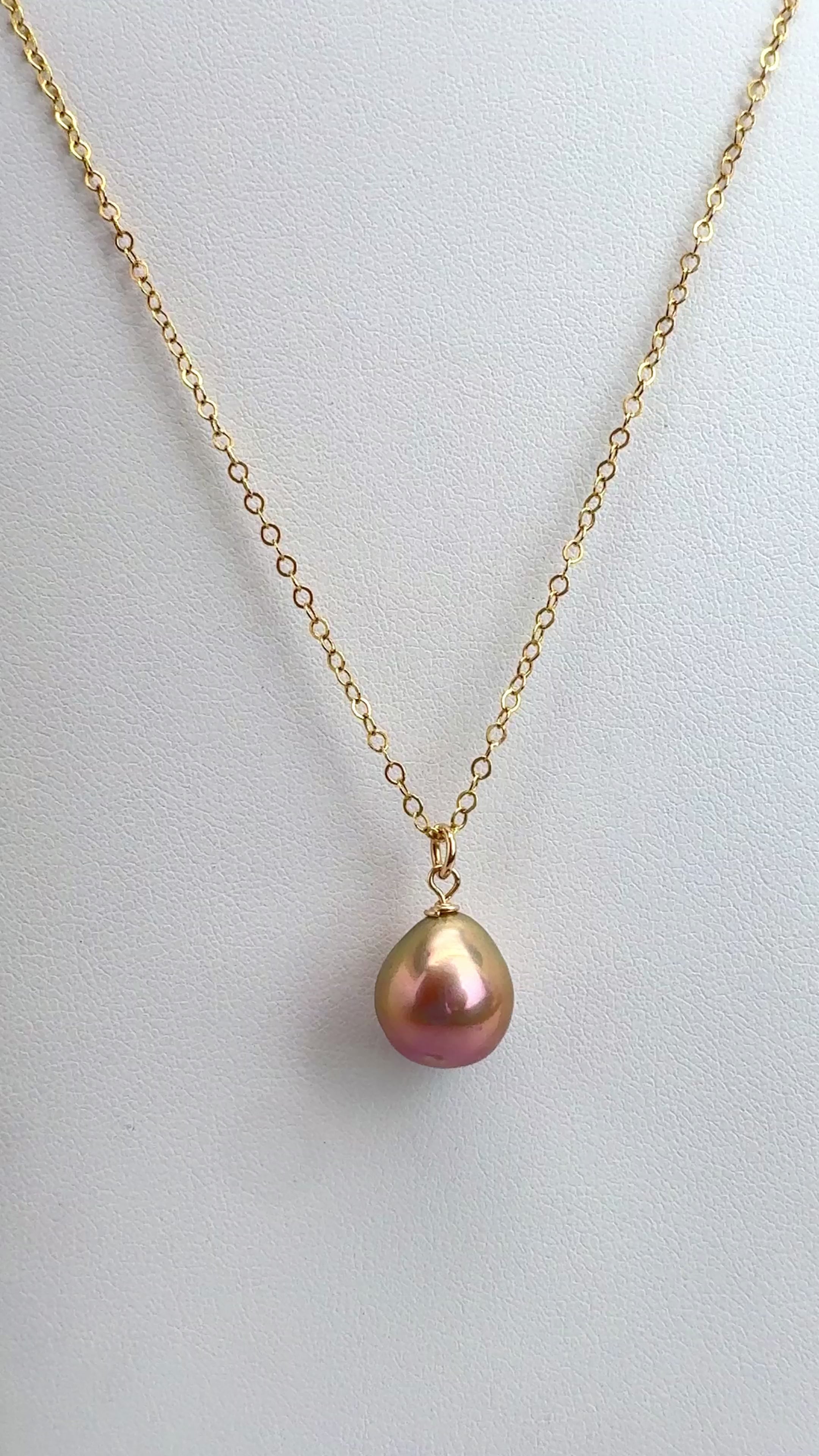 Rose Pink Edison Pendant Necklace #2