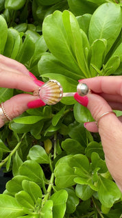 Tropical Gangster - Moonrise Shell w/ Pistachio Tahitian Pearl Bezeled Cuff Bracelet