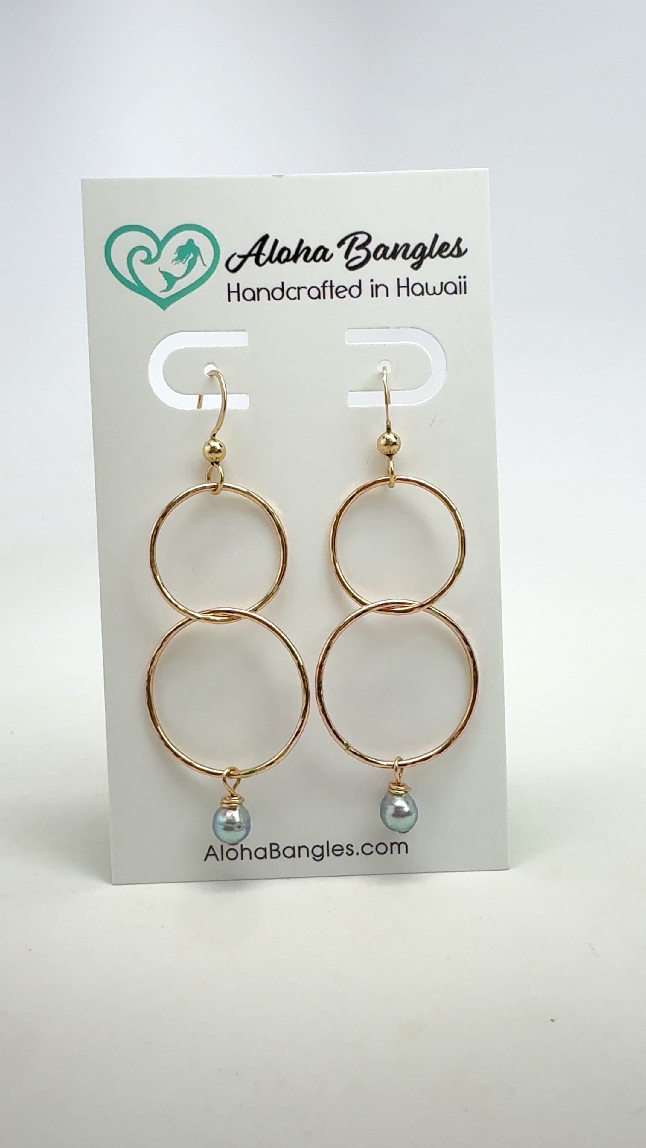 Blue Akoya Double Hoop Earrings