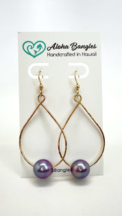 Purple Edison Teardrop Earrings