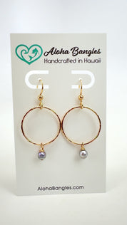 Blue Akoya Hoop Earrings