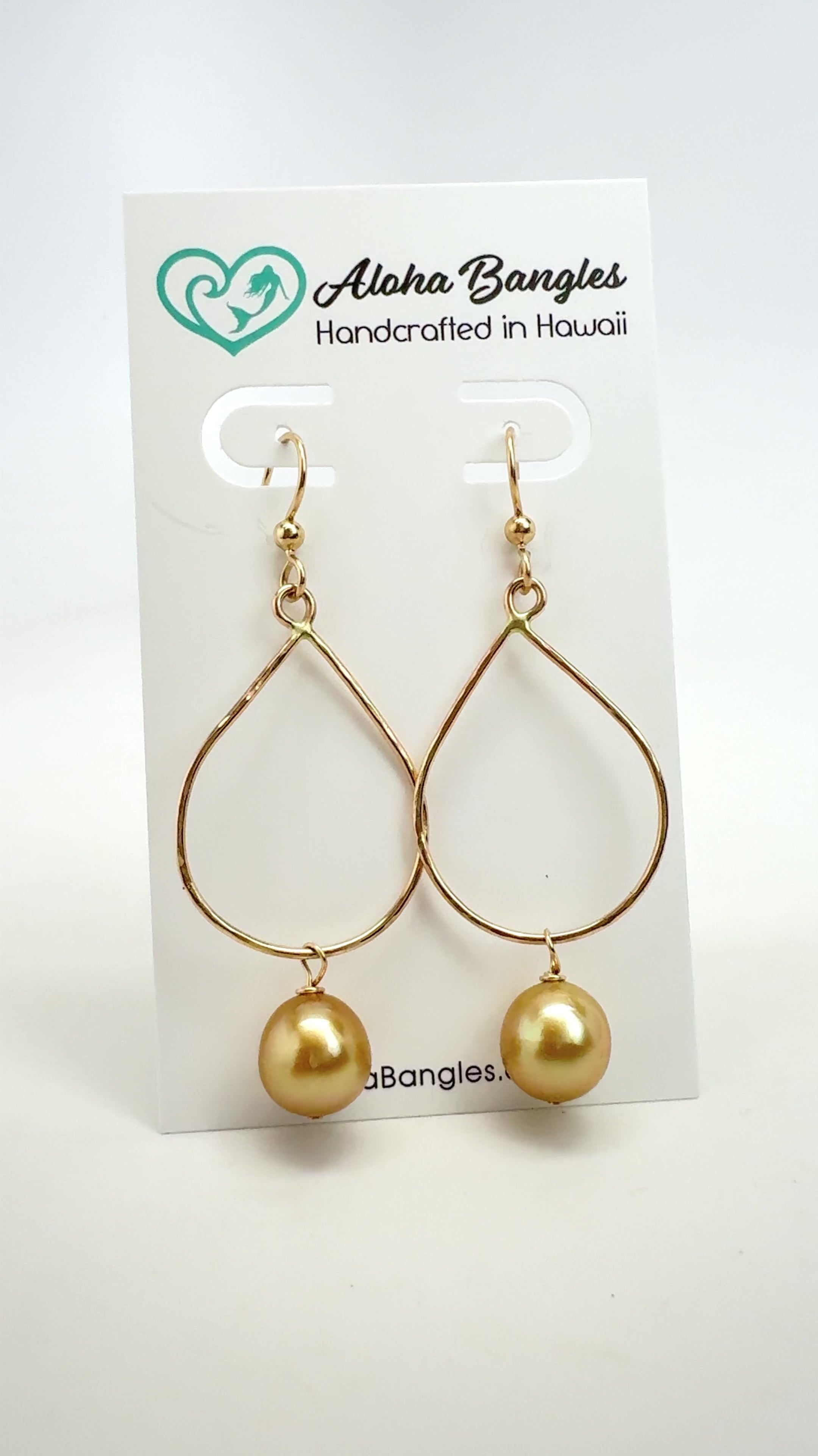 Golden South Sea Teardrop Earrings