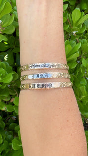8" Kuʻuipo (Sweetheart) 6mm Engraved Hawaiian Heirloom Bangle Bracelet