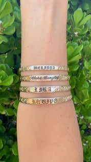 8" Kuʻuipo (Sweetheart) 6mm Engraved Hawaiian Heirloom Bangle Bracelet